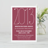 Fuchsia Trendy 2013 Afstuderen Invitation Kaart (Staand voorkant)