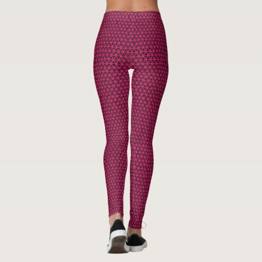 Fuchsia Triangles op zwarte Leggings (Achterkant)