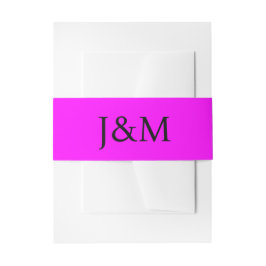 Fuchsia Trouw Monogram Buikbanden Uitnodigingen Wikkel