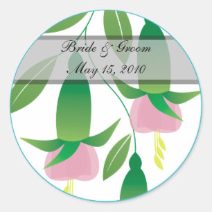 Fuchsia Trouwstickers Ronde Sticker
