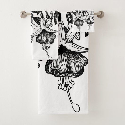 Fuchsia tuin bad handdoek (Insitu)