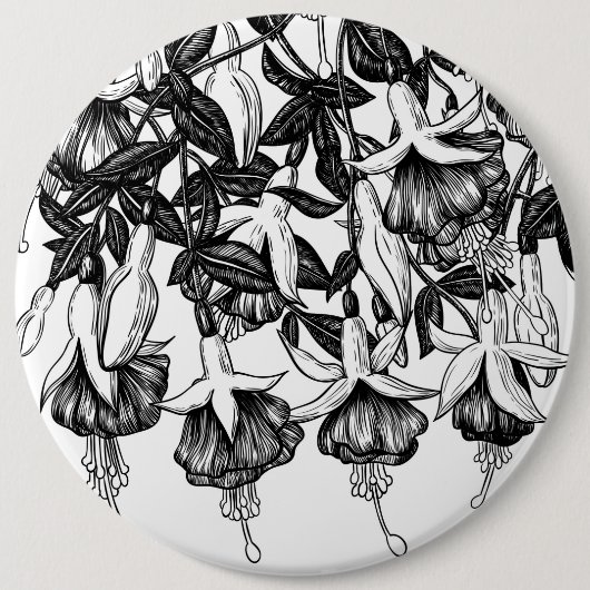 Fuchsia tuin ronde button 6,0 cm (Voorkant)