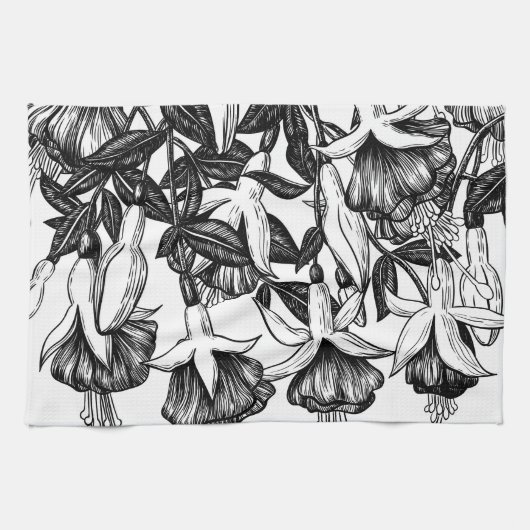 Fuchsia tuin theedoek (Horizontaal)