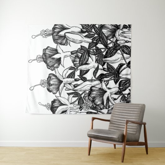 Fuchsia tuin wandkleed (In Situ (horizontaal))