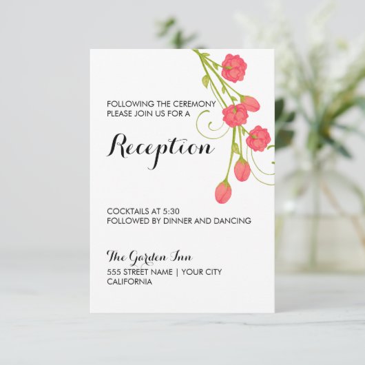 Fuchsia Tuinrozen - Ontvangstkaart Kaart (Staand voorkant)