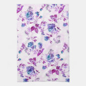 Fuchsia Turquoise Rozen Theedoek (Verticaal)