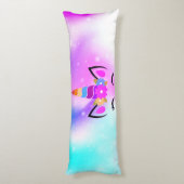 Fuchsia Unicorn Body Pillow Lichaamskussen (Achterkant (Verticaal))
