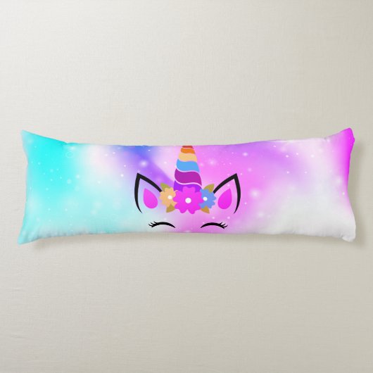 Fuchsia Unicorn Body Pillow Lichaamskussen (Voorkant)