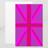 Fuchsia Union Jack Briefpapier (Voorkant / Achterkant)
