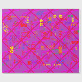 Fuchsia Union Jack Cadeaupapier (Vlak)