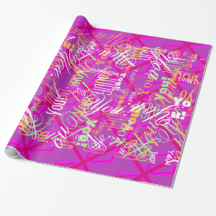 Fuchsia Union Jack Cadeaupapier