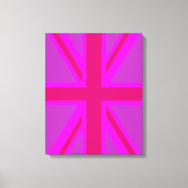 Fuchsia Union Jack Canvas Afdruk (Voorkant)