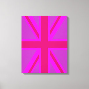 Fuchsia Union Jack Canvas Afdruk