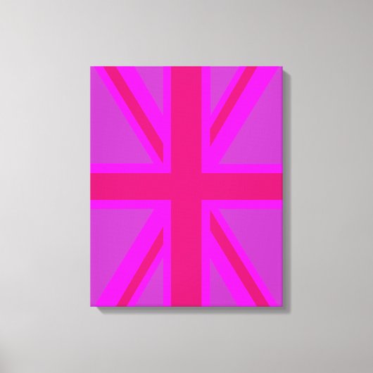 Fuchsia Union Jack Canvas Afdruk (Voorkant)