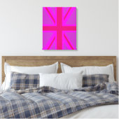 Fuchsia Union Jack Canvas Afdruk (Insitu (Slaapkamer))