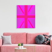 Fuchsia Union Jack Canvas Afdruk (Insitu (Woonkamer))