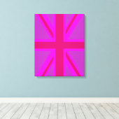 Fuchsia Union Jack Canvas Afdruk (Insitu (Houten vloer))