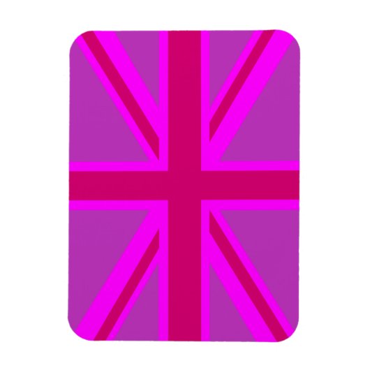 Fuchsia Union Jack Magneet (Verticaal)