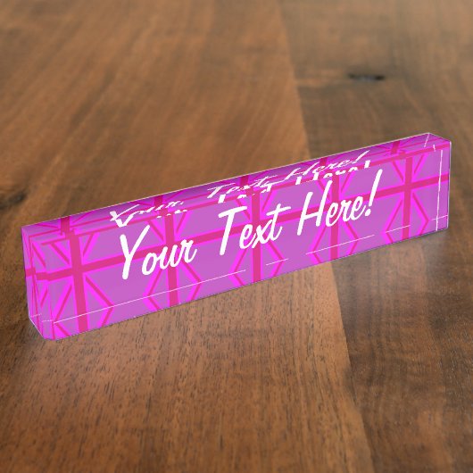 Fuchsia Union Jack Naambordje (Zijkant)