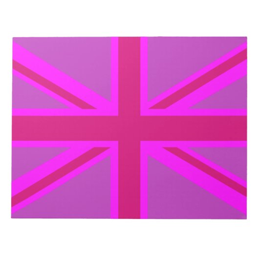 Fuchsia Union Jack Notitieblok (Voorkant)