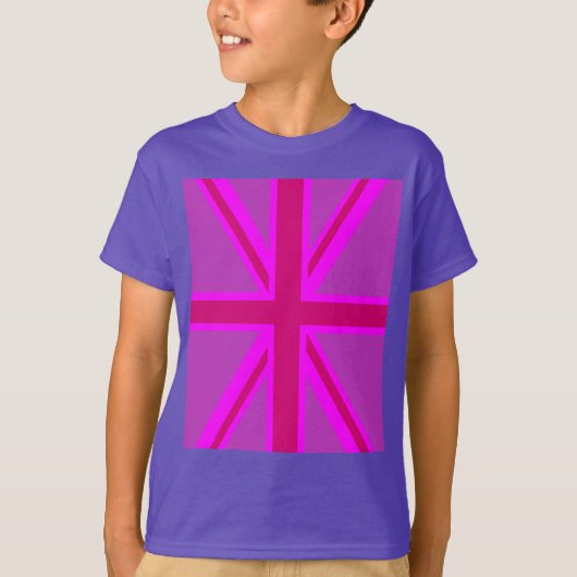 Fuchsia Union Jack T-shirt (Voorkant)