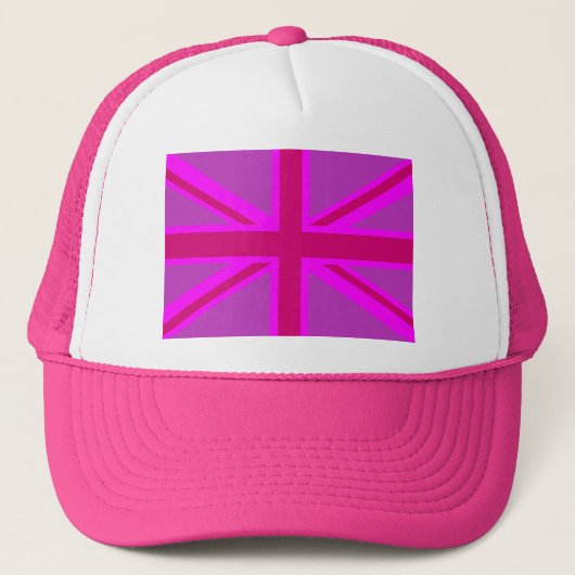 Fuchsia Union Jack Trucker Pet (Voorkant)