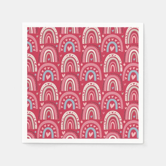 Fuchsia Valentijnsdag Rainbows Servet (Voorkant)