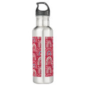 Fuchsia Valentijnsdag Rainbows Waterfles (Achterkant)