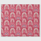 Fuchsia Valentijnsdag regenboog Cadeaupapier (Vlak)