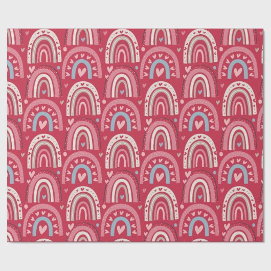 Fuchsia Valentijnsdag regenboog Cadeaupapier (Vlak)