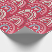 Fuchsia Valentijnsdag regenboog Cadeaupapier (Hoek)