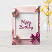 Fuchsia verjaardagskaart met script kaart (Gele Bloem)
