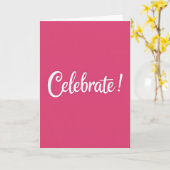 Fuchsia Vier Script Kaart (Gele Bloem)