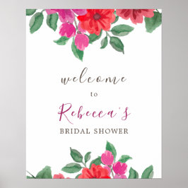 Fuchsia Vrijgezellenfeest Welcome Sign Poster
