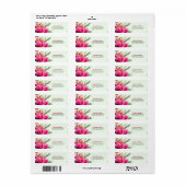 Fuchsia Waterverf Bloemen retour adreslabels Etiket (Full Sheet)