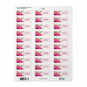 Fuchsia Waterverf Bloemen retour adreslabels Etiket (Full Sheet)
