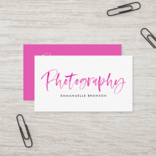 Fuchsia Waterverf Brush Lettering photographer Visitekaartje