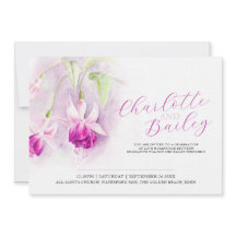 Fuchsia waterverf dieproze kunst bruiloft landscha