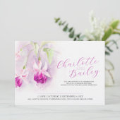 Fuchsia waterverf dieproze kunst bruiloft landscha kaart (Staand voorkant)