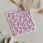 Fuchsia Waterverf Floral Garden Napkins Servet
