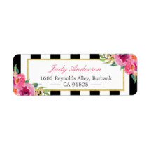 Fuchsia Waterverf Floral | Moderne Paarse rode roz