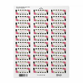 Fuchsia Waterverf Floral | Moderne Paarse rode roz Etiket (Full Sheet)