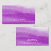 Fuchsia Waterverf Modern legant Visitekaartje (Voorkant / Achterkant)