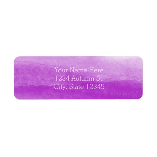 Fuchsia Waterverf Moderne Elegante Trouwlabels Etiket (Voorkant)