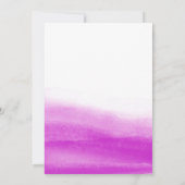 Fuchsia Waterverf Moderne huwelijksuitnodiging Kaart (Achterkant)
