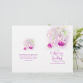 Fuchsia waterverf paars roze weddenschap programma (Staand voorkant)
