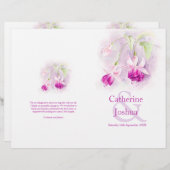 Fuchsia waterverf paars roze weddenschap programma (Voorkant / Achterkant)