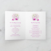 Fuchsia waterverf paarse roze bruiloft programma (Binnen)