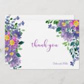 Fuchsia Waterverf Persoonlijke briefkaart (Voorkant / Achterkant)