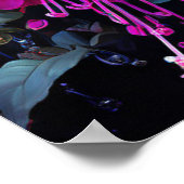 fuchsia waterverf Poster (Hoek)